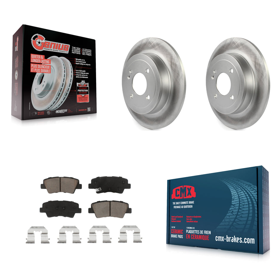 Rear Coated Disc Brake Rotors And Ceramic Pads Kit For Hyundai Accent Kia Rio KGC-101784