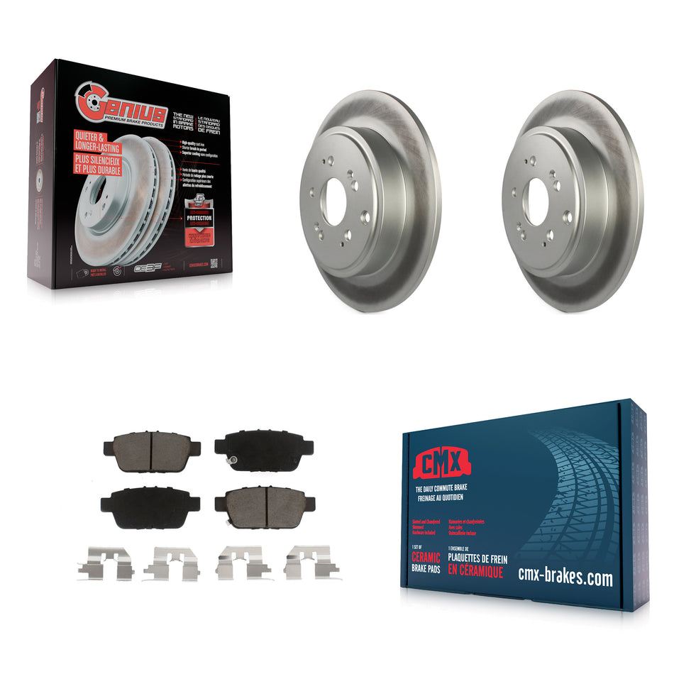 Rear Coated Disc Brake Rotors And Ceramic Pads Kit For 2006-2014 Honda Ridgeline KGC-101787