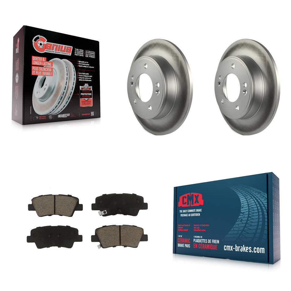 Rear Coated Disc Brake Rotors And Ceramic Pads Kit For Kia Soul Forte Hyundai Veloster Elantra GT Kona Forte5 KGC-101794