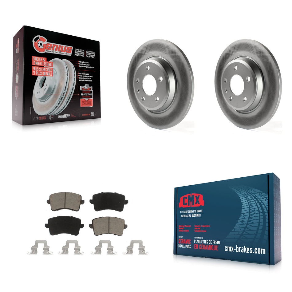 Rear Coated Disc Brake Rotors And Ceramic Pads Kit For Audi Q5 A4 Quattro A5 allroad S5 KGC-101798