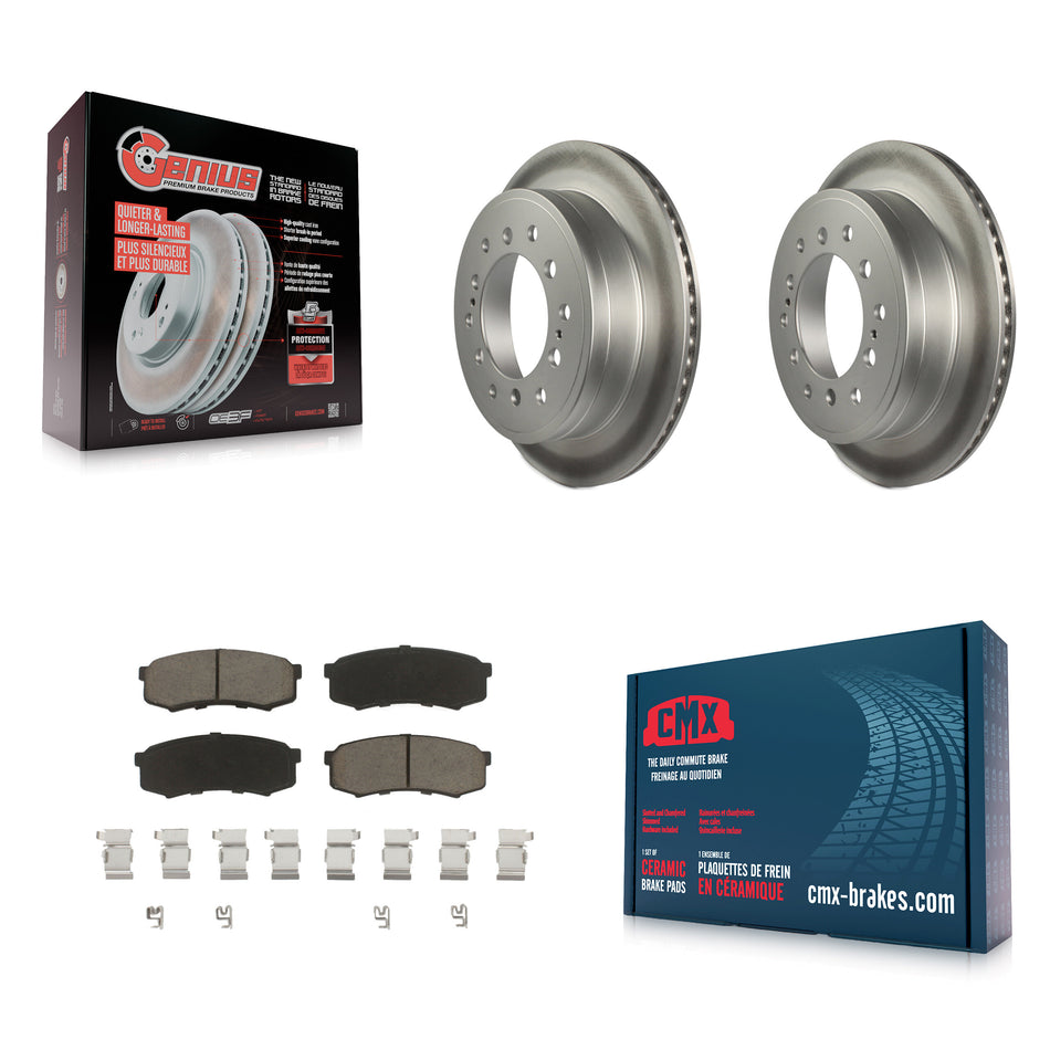 Rear Coated Disc Brake Rotors And Ceramic Pads Kit For Toyota 4Runner Lexus GX460 FJ Cruiser KGC-101805