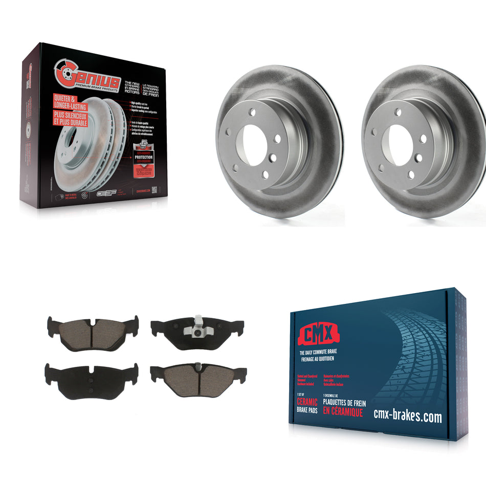 Rear Coated Disc Brake Rotors And Ceramic Pads Kit For 2008-2013 BMW 128i KGC-101806