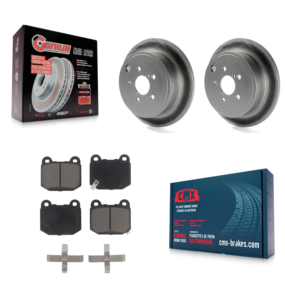 Rear Coated Disc Brake Rotors Ceramic Pad Kit For 2014 Subaru WRX With 17" Factory Wheels KGC-101810