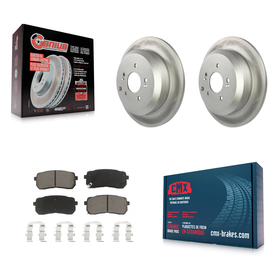 Rear Coated Disc Brake Rotors And Ceramic Pads Kit For 2007-2012 Hyundai Veracruz KGC-101815