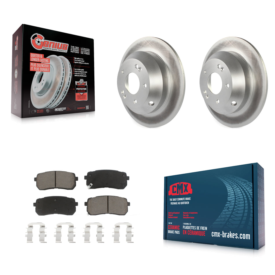 Rear Coated Disc Brake Rotors And Ceramic Pads Kit For 2015-2019 Kia Sedona KGC-101823