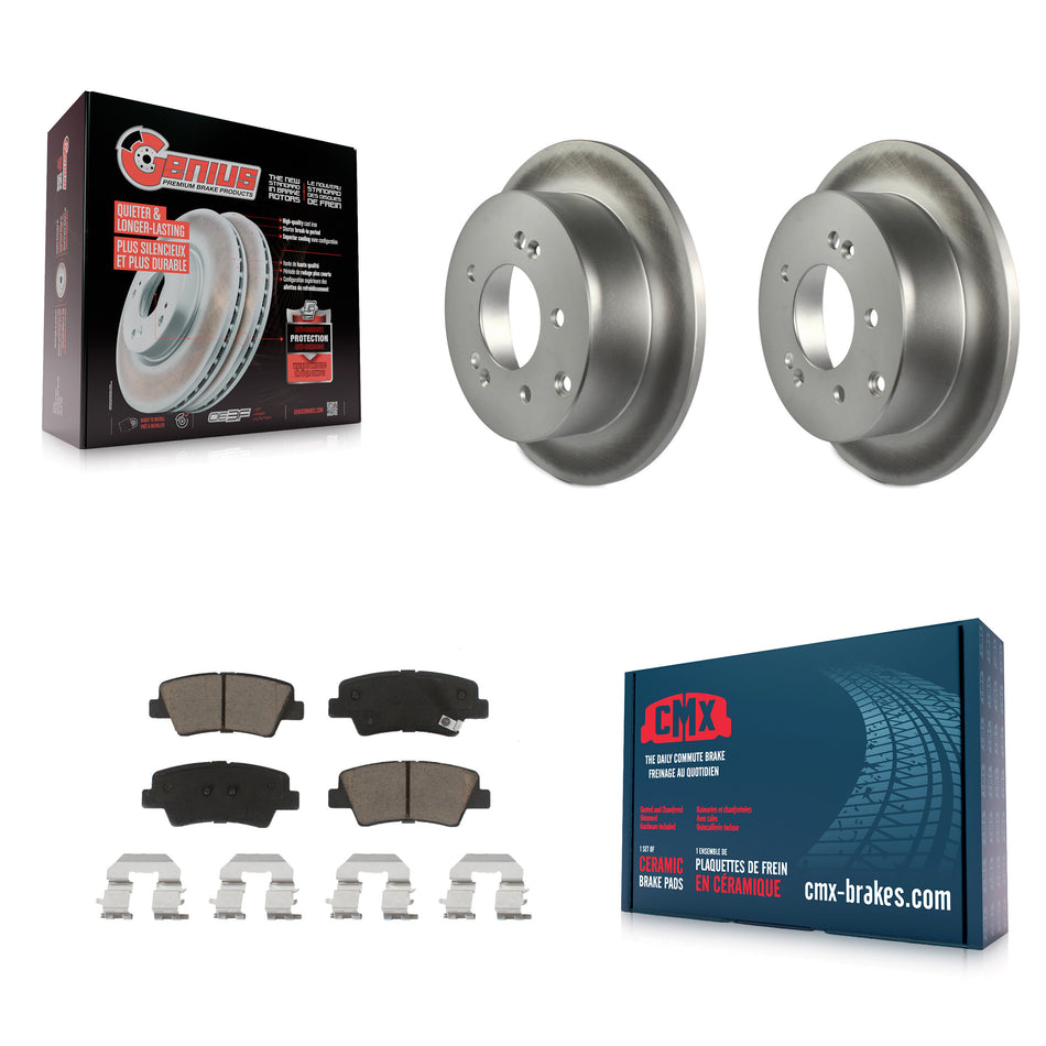 Rear Coated Disc Brake Rotors And Ceramic Pads Kit For 2010-2013 Kia Soul KGC-101828
