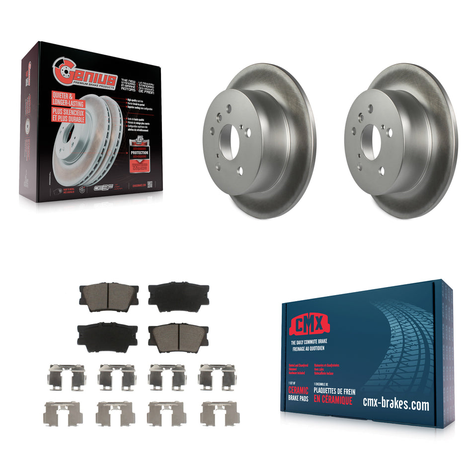 Rear Coated Disc Brake Rotors And Ceramic Pads Kit For Toyota Camry Lexus ES350 Avalon ES300h KGC-101836