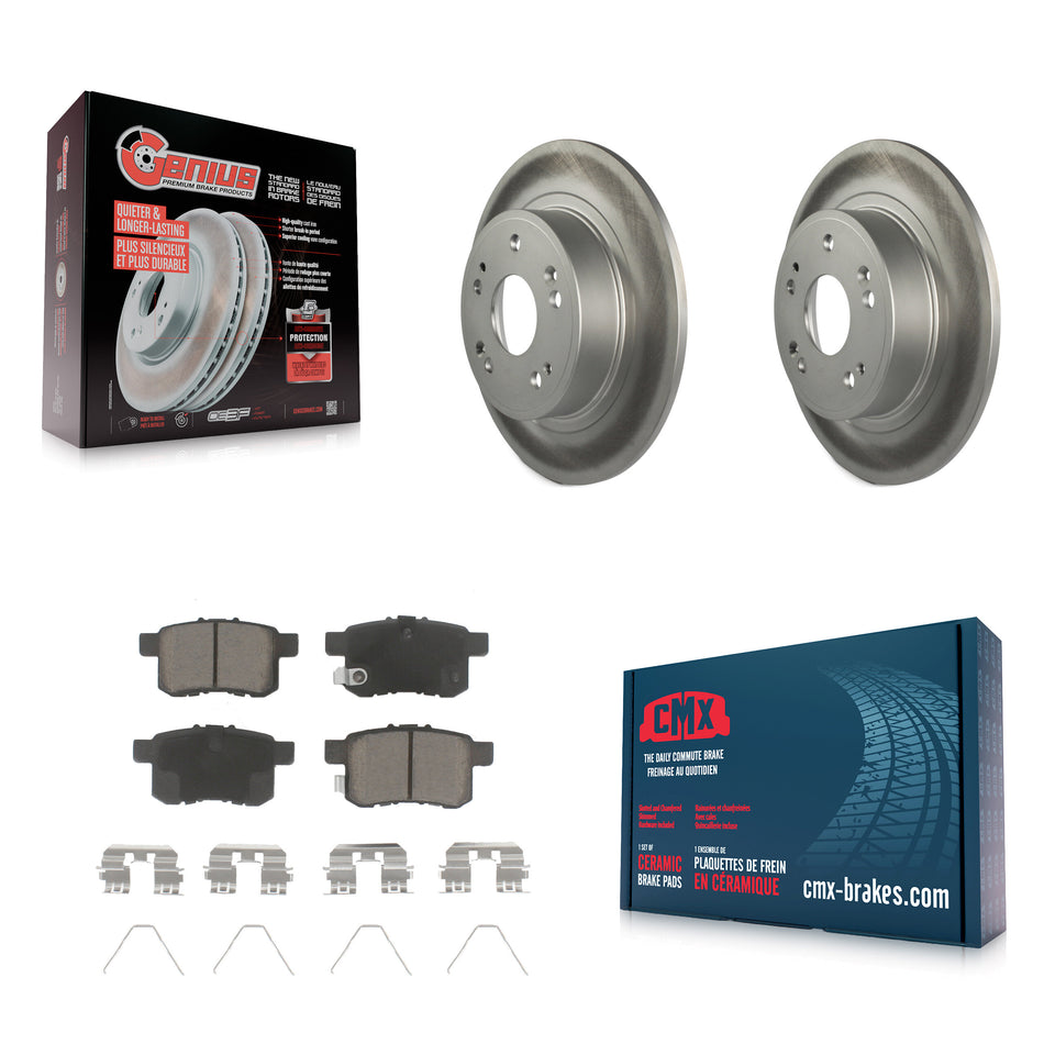 Rear Coated Disc Brake Rotors And Ceramic Pads Kit For Honda Accord Acura TSX KGC-101838