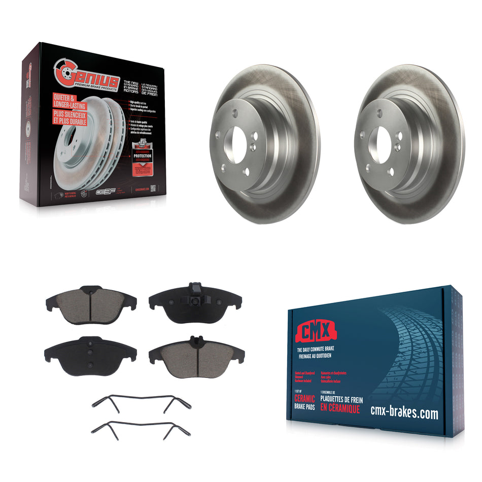 Rear Coated Disc Brake Rotors And Ceramic Pads Kit For Mercedes-Benz C300 C250 C230 KGC-101841
