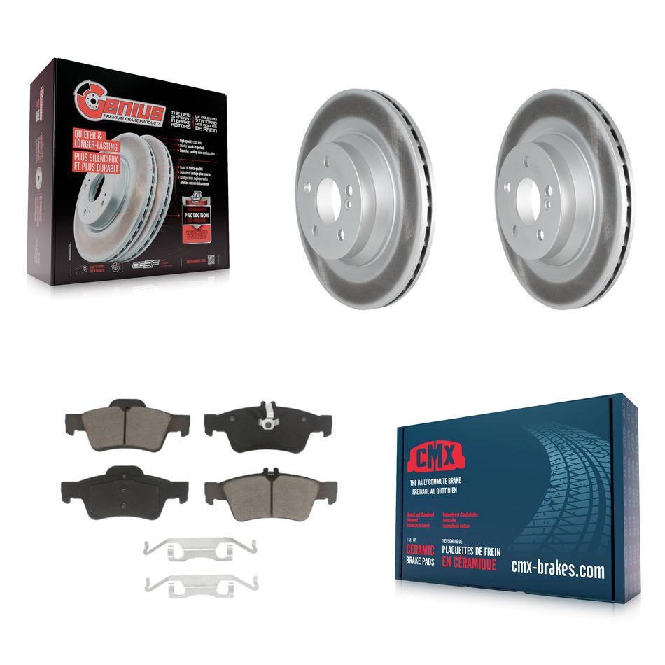 Rear Coated Disc Brake Rotors And Ceramic Pads Kit For Mercedes-Benz CLS550 E550 KGC-101843
