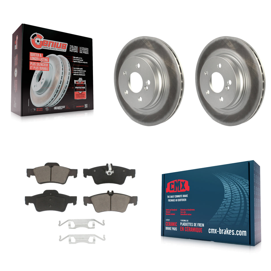 Rear Coated Disc Brake Rotors And Ceramic Pads Kit For Mercedes-Benz E550 With 300mm Diameter Rotor KGC-101844