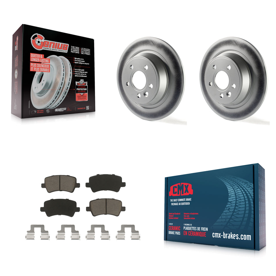 Rear Coated Disc Brake Rotors And Ceramic Pads Kit For 2012-2015 Land Rover Range Evoque KGC-101847