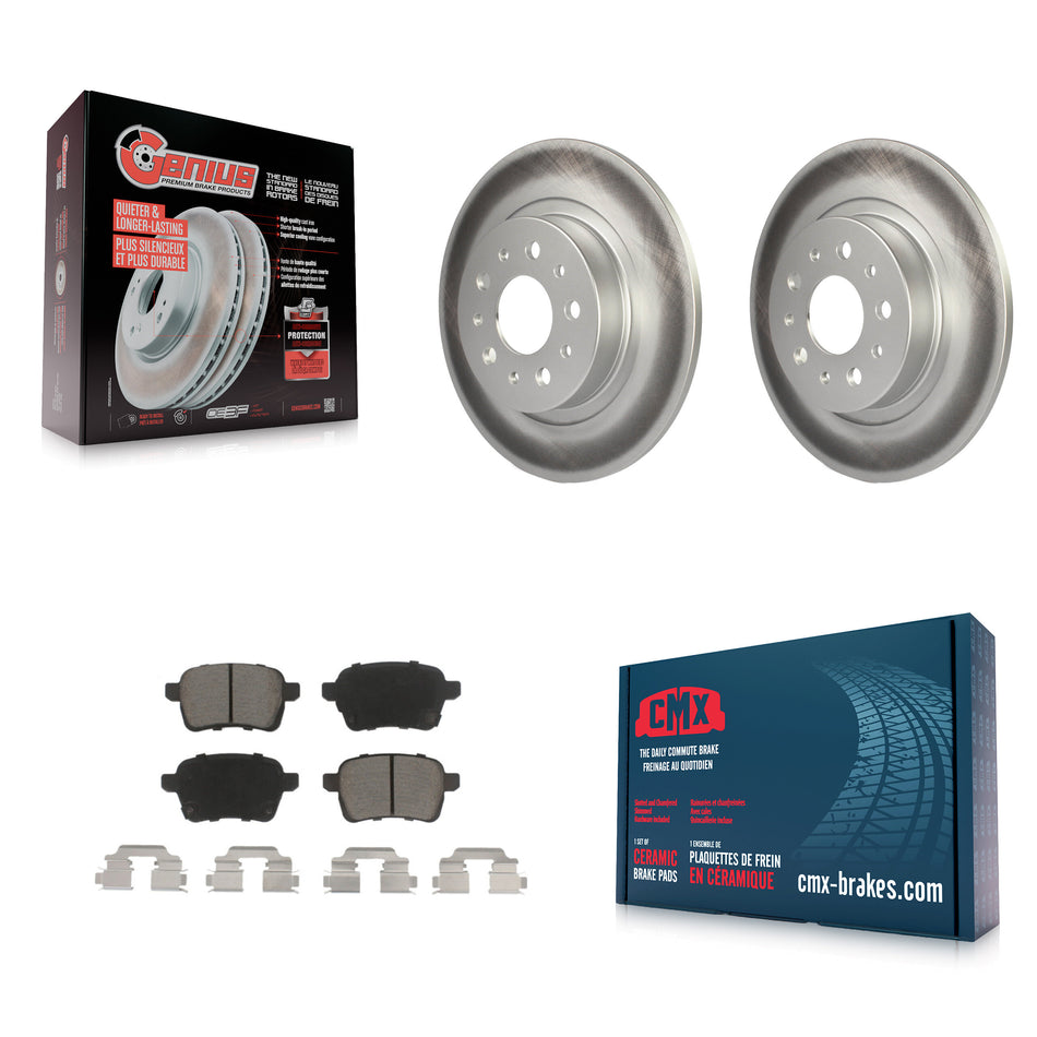 Rear Coated Disc Brake Rotors And Ceramic Pads Kit For 2014-2020 Fiat 500L KGC-101849