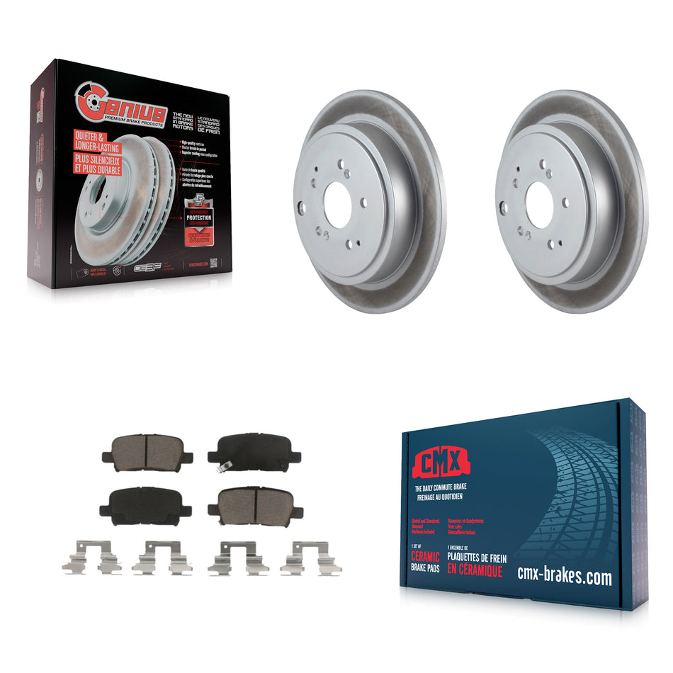 Rear Coated Disc Brake Rotors And Ceramic Pads Kit For Honda Pilot Acura MDX KGC-101854
