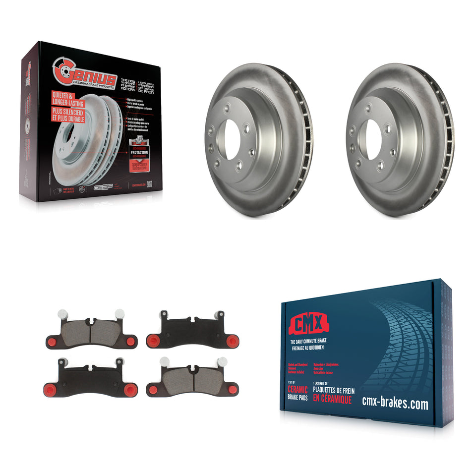 Rear Coated Disc Brake Rotors And Ceramic Pads Kit For Porsche Cayenne Volkswagen Touareg KGC-101855