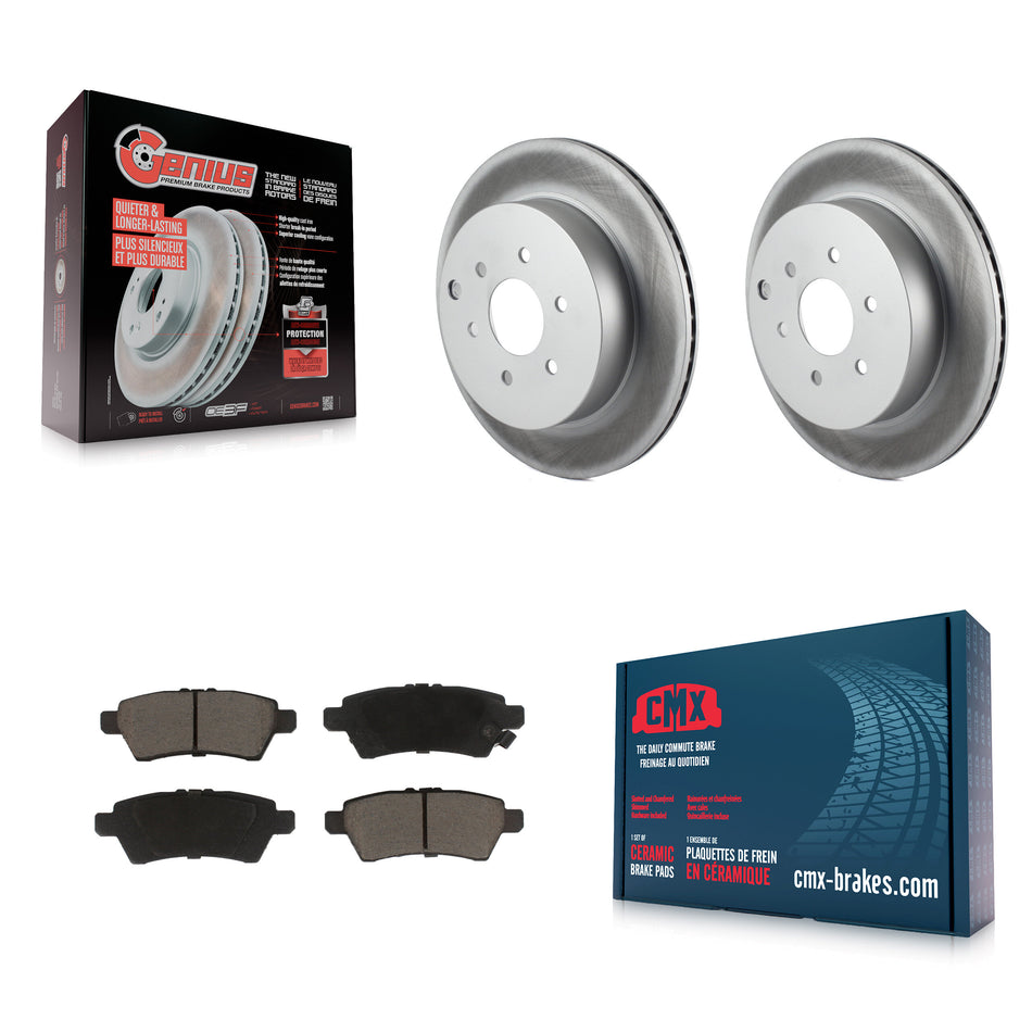 Rear Coated Disc Brake Rotors And Ceramic Pads Kit For 2005-2012 Nissan Pathfinder KGC-101864