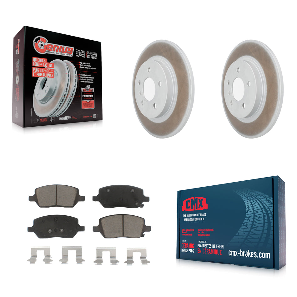 Rear Coated Disc Brake Rotors And Ceramic Pads Kit For 2005-2005 Chevrolet Uplander Pontiac Montana Buick Terraza Saturn Relay KGC-101865