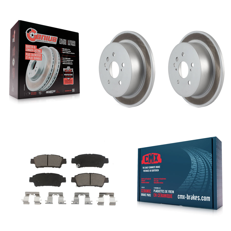 Rear Coated Disc Brake Rotors And Ceramic Pads Kit For 2004-2010 Toyota Sienna KGC-101866