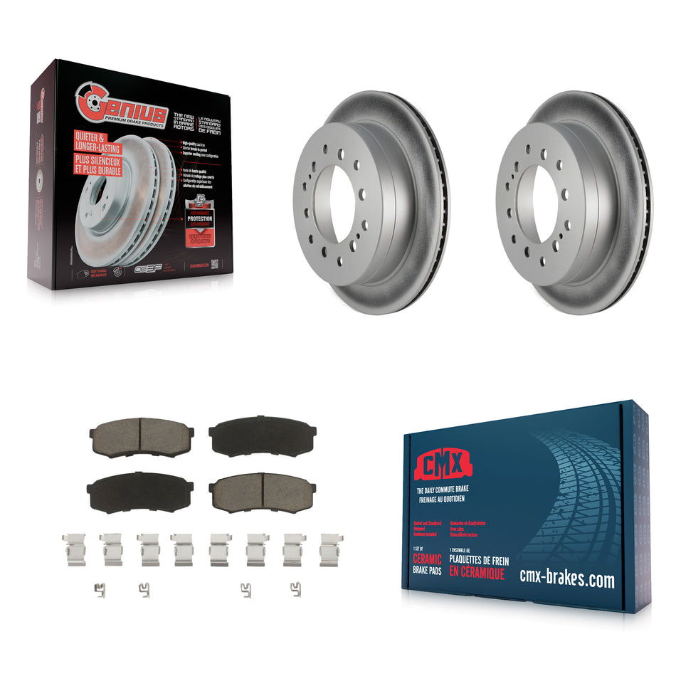 Rear Coated Disc Brake Rotors And Ceramic Pads Kit For Toyota 4Runner Sequoia FJ Cruiser Lexus GX470 KGC-101868