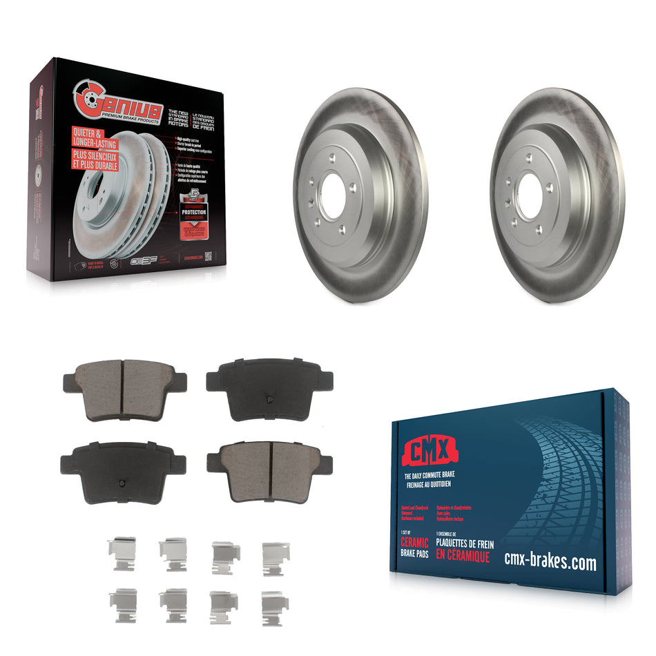 Rear Coated Disc Brake Rotors And Ceramic Pads Kit For Ford Five Hundred Freestyle Taurus Mercury Montego X Sable KGC-101874