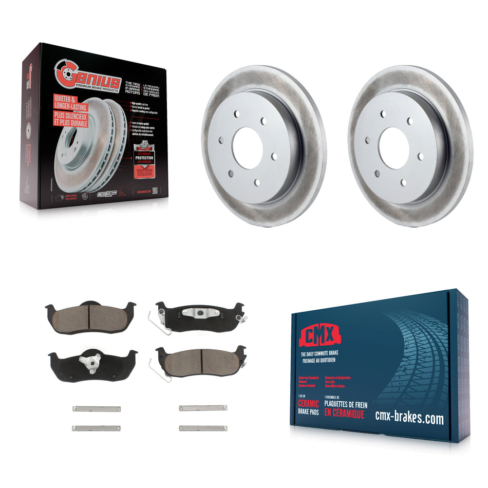 Rear Coated Disc Brake Rotors And Ceramic Pads Kit For Nissan Titan Armada INFINITI QX56 Pathfinder TITAN KGC-101877