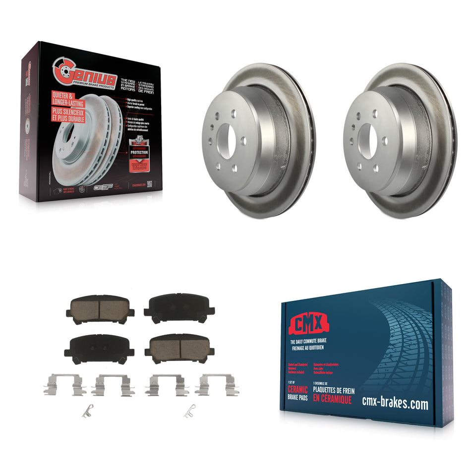 Rear Coated Disc Brake Rotors And Ceramic Pads Kit For 2015-2020 Chevrolet Colorado GMC Canyon KGC-101888