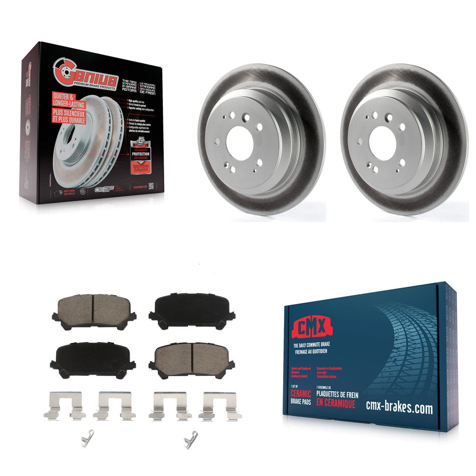 Rear Coated Disc Brake Rotors And Ceramic Pads Kit For Honda Pilot Ridgeline Passport KGC-101889