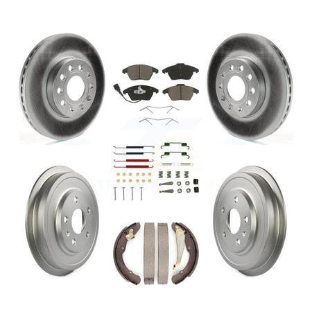 Front Rear Coated Disc Brake Rotors Ceramic Pads And Drum Kit (7Pc) For Volkswagen Jetta KGC-101891