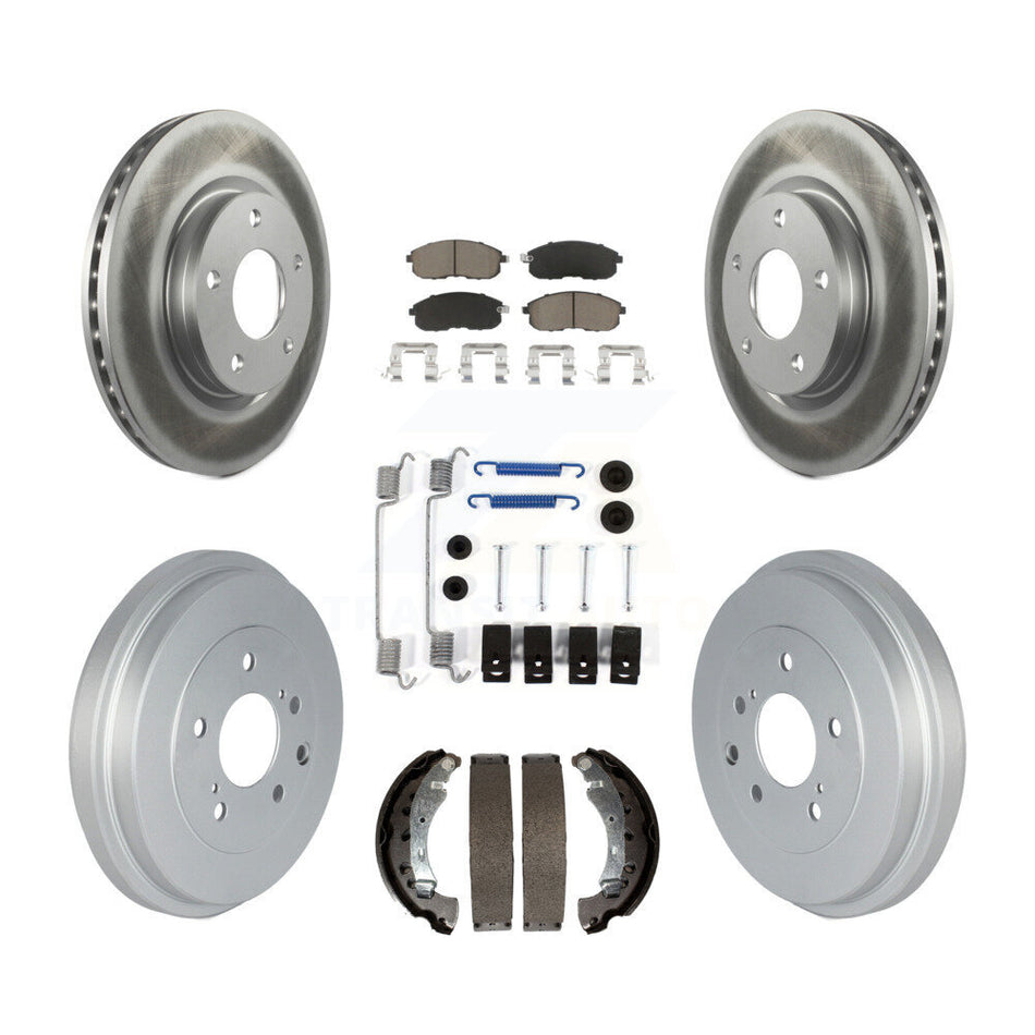 Front Rear Coated Disc Brake Rotors Ceramic Pads And Drum Kit (7Pc) For Nissan Sentra KGC-101903