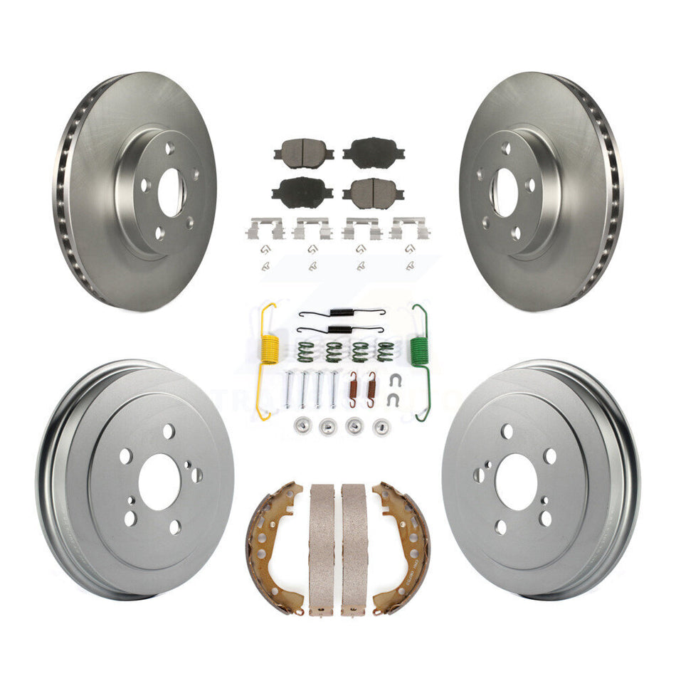 Front Rear Coated Disc Brake Rotors Ceramic Pads And Drum Kit (7Pc) For Toyota Celica KGC-101945