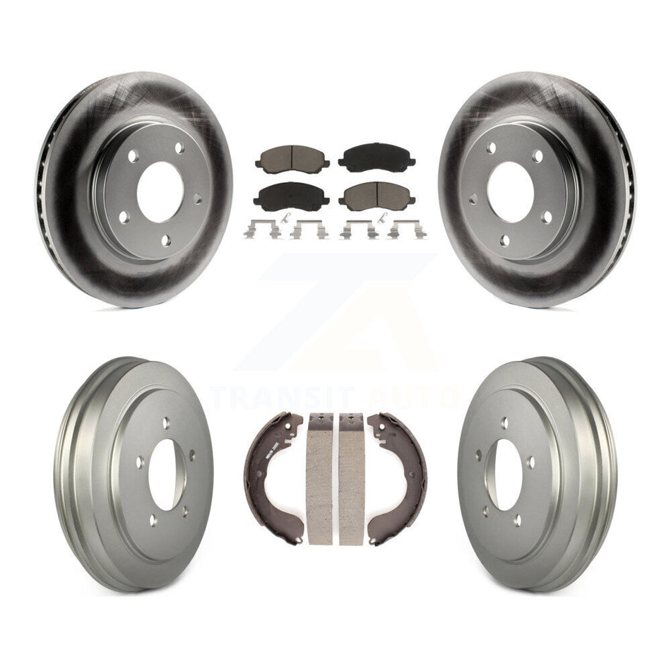 Front Rear Coated Disc Brake Rotors Ceramic Pads And Drum Kit For Dodge Caliber KGC-101967