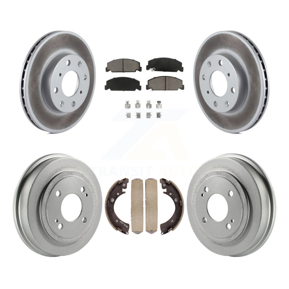 Front Rear Coated Disc Brake Rotors Ceramic Pads And Drum Kit For Honda Civic KGC-101969
