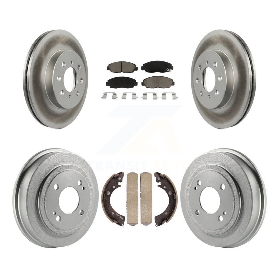 Front Rear Coated Disc Brake Rotors Ceramic Pads And Drum Kit For Honda Civic Acura EL KGC-101970