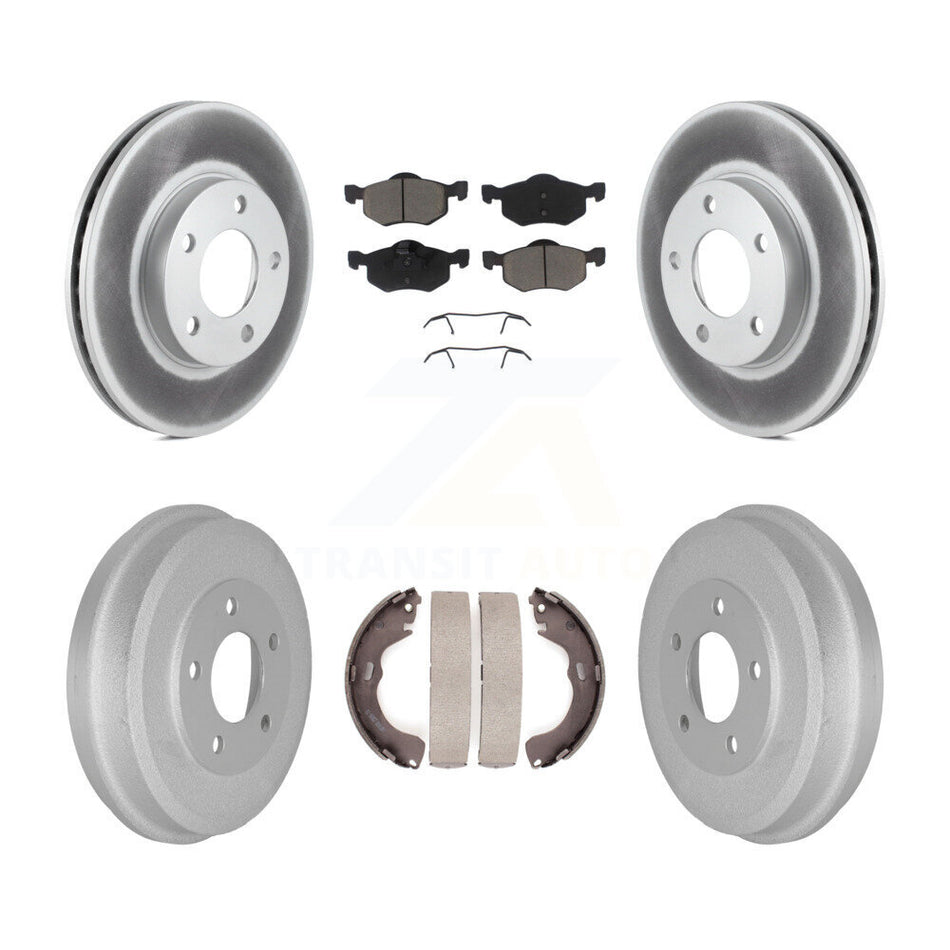 Front Rear Coated Disc Brake Rotors Ceramic Pads And Drum Kit For Ford Escape Mazda Tribute Mercury Mariner KGC-101975