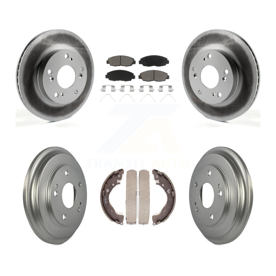 Front Rear Coated Disc Brake Rotors Ceramic Pads And Drum Kit For Honda Civic KGC-101984