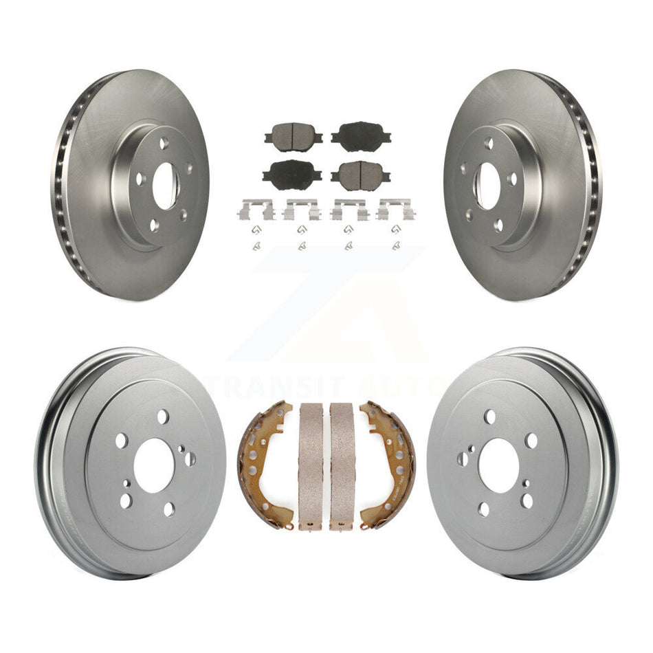 Front Rear Coated Disc Brake Rotors Ceramic Pads And Drum Kit For Toyota Celica KGC-101989