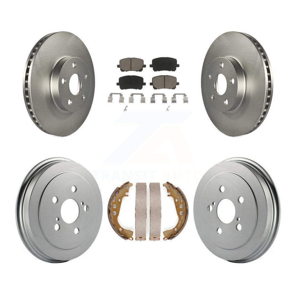 Front Rear Coated Disc Brake Rotors Ceramic Pads And Drum Kit For Toyota Corolla KGC-101990