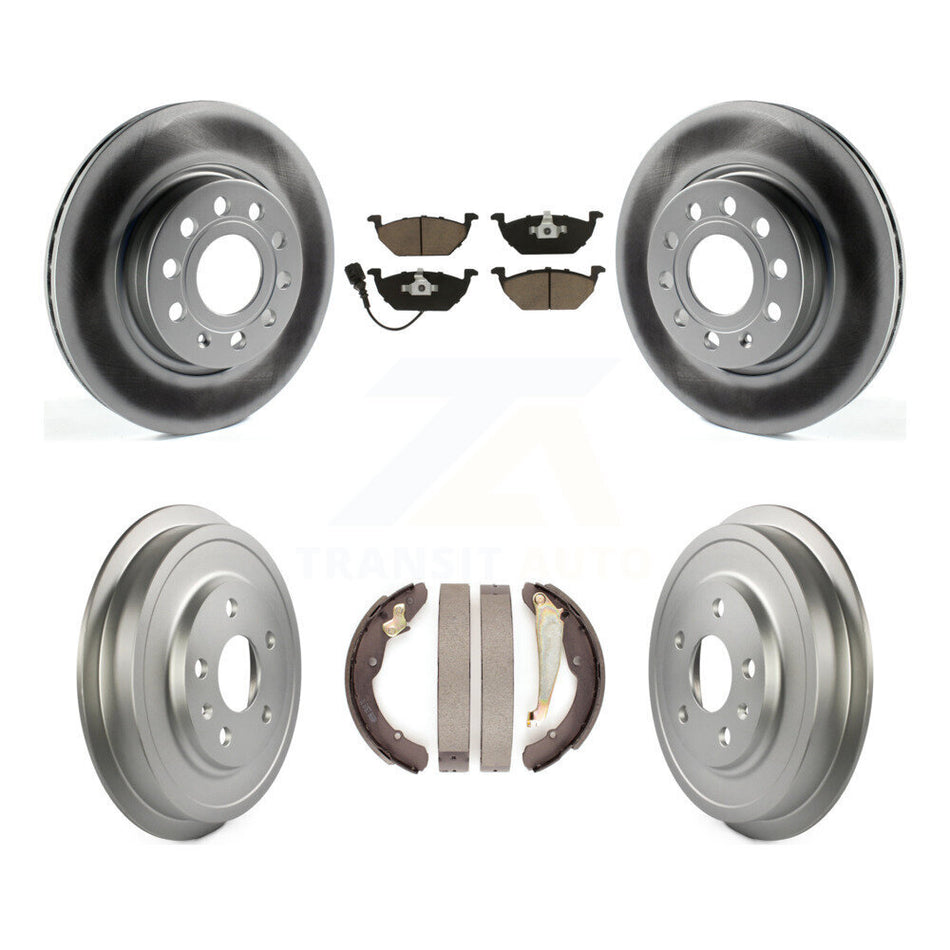Front Rear Coated Disc Brake Rotors Ceramic Pads And Drum Kit For 2011-2012 Volkswagen Jetta With 280mm Diameter Rotor KGC-101995