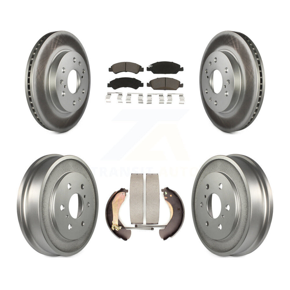Front Rear Coated Disc Brake Rotors Ceramic Pads And Drum Kit For Chevrolet Silverado 1500 GMC Sierra Classic KGC-101999