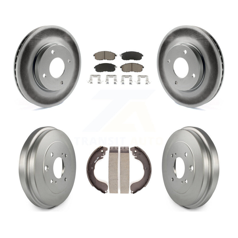Front Rear Coated Disc Brake Rotors Ceramic Pads And Drum Kit For Nissan Sentra Versa Cube KGC-102000