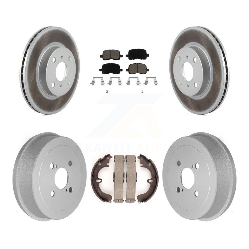 Front Rear Coated Disc Brake Rotors Ceramic Pads And Drum Kit For Toyota Corolla KGC-102004