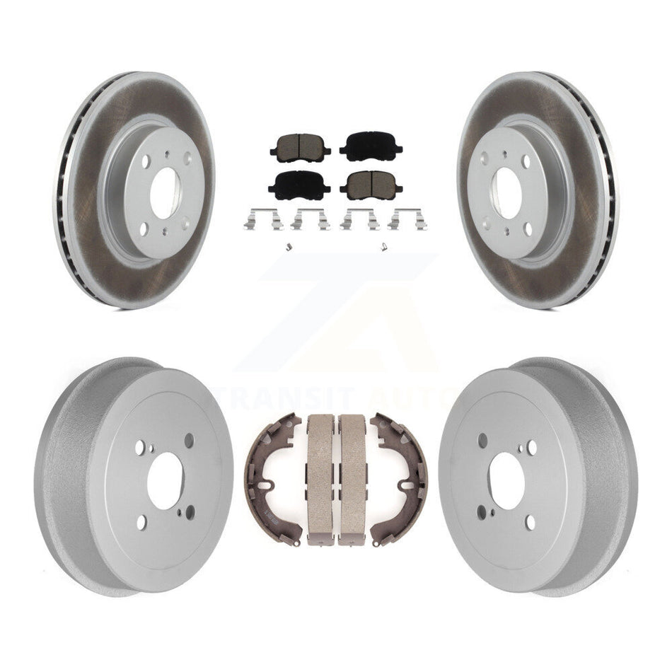 Front Rear Coated Disc Brake Rotors Ceramic Pads And Drum Kit For Toyota Corolla Chevrolet Prizm KGC-102005