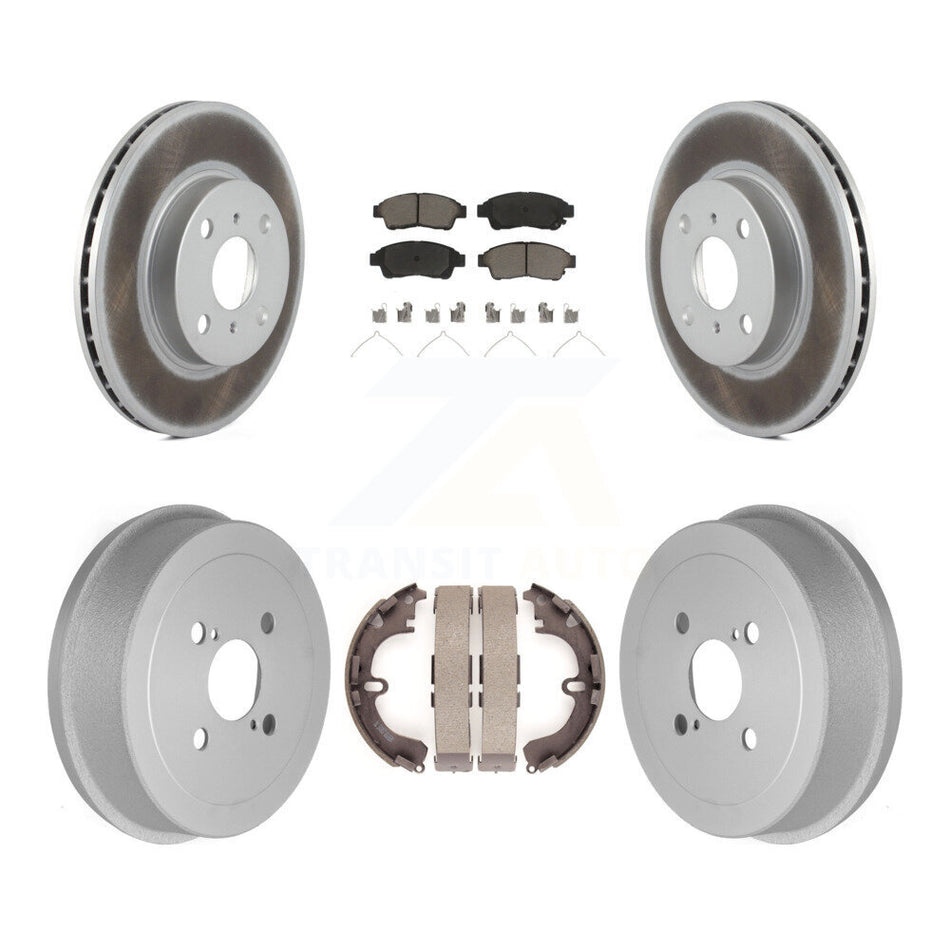 Front Rear Coated Disc Brake Rotors Ceramic Pads And Drum Kit For 1993-1997 Toyota Corolla Geo Prizm KGC-102006