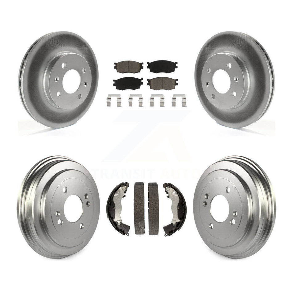 Front Rear Coated Disc Brake Rotors Ceramic Pads And Drum Kit For Hyundai Accent Kia Rio Rio5 KGC-102008