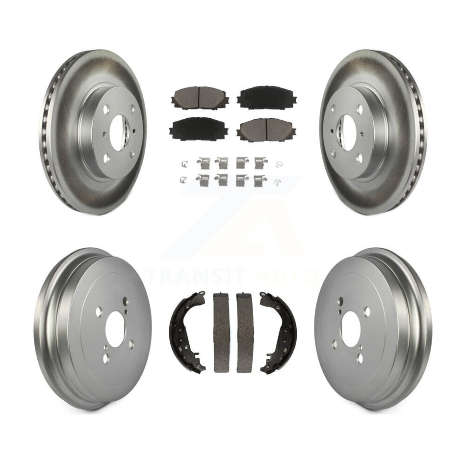 Front Rear Coated Disc Brake Rotors Ceramic Pads And Drum Kit For Toyota Yaris KGC-102020