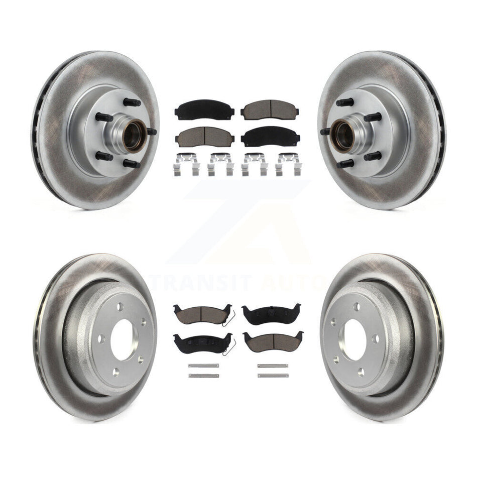 Front Rear Coated Disc Brake Rotors And Ceramic Pads Kit For 2010-2011 Ford Ranger RWD KGC-102032
