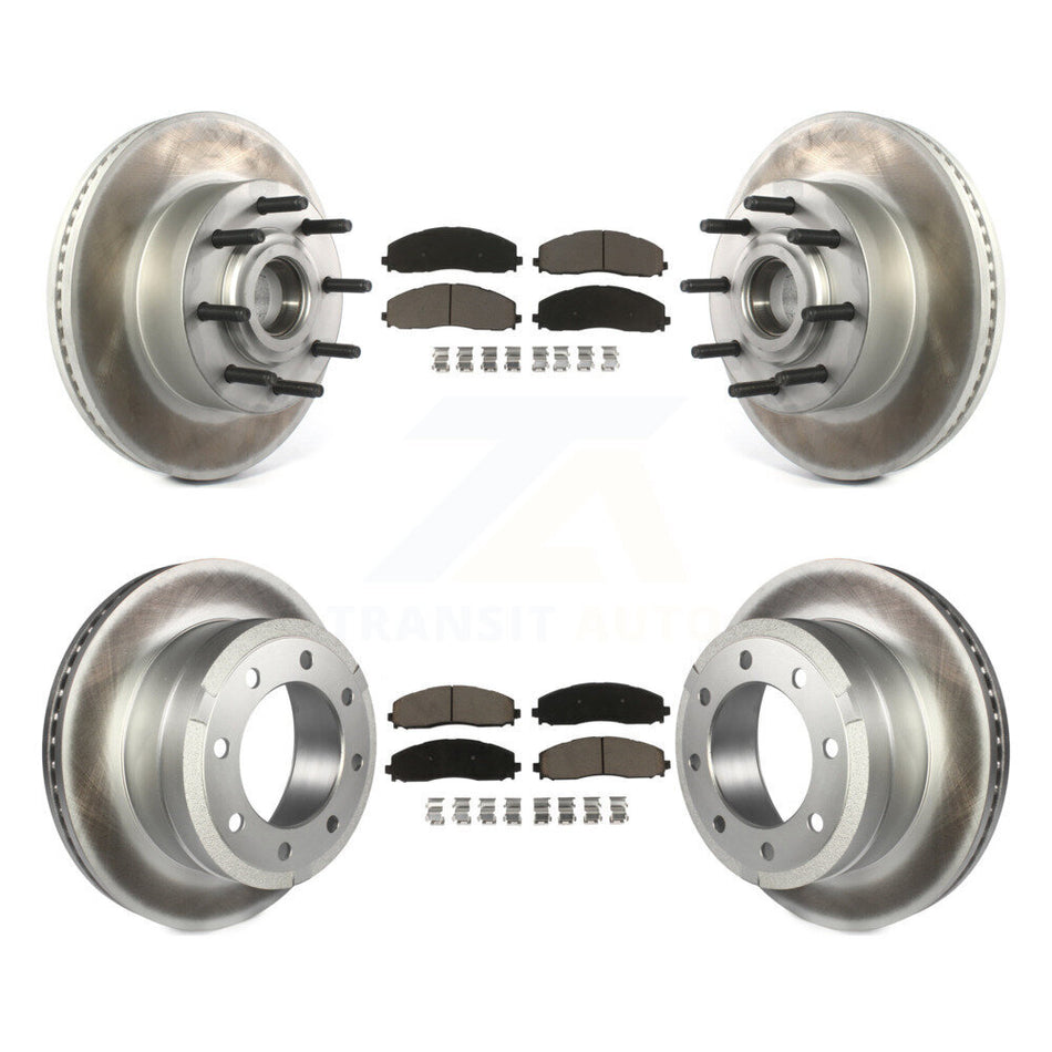 Front Rear Coated Disc Brake Rotors And Ceramic Pads Kit For Ford F-250 Super Duty F-350 KGC-102034