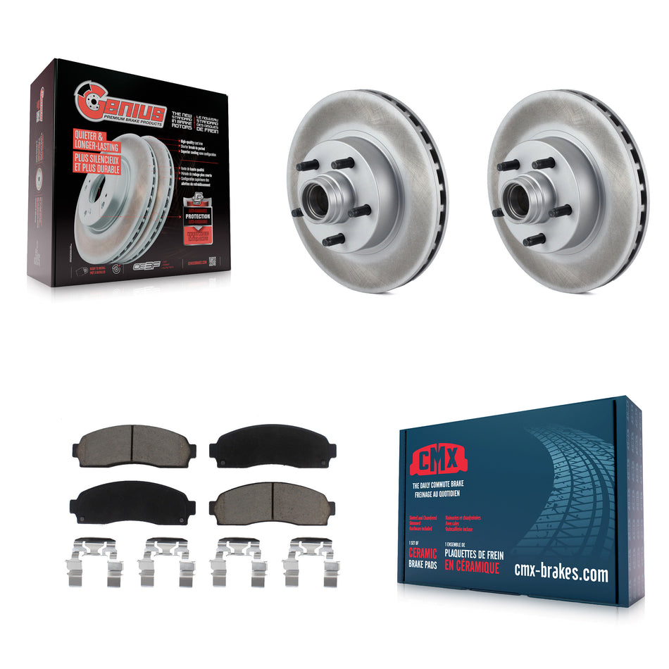Front Coated Disc Brake Rotors Hub Assembly And Ceramic Pads Kit For Ford Ranger Mazda B2300 B3000 B4000 KGC-102048
