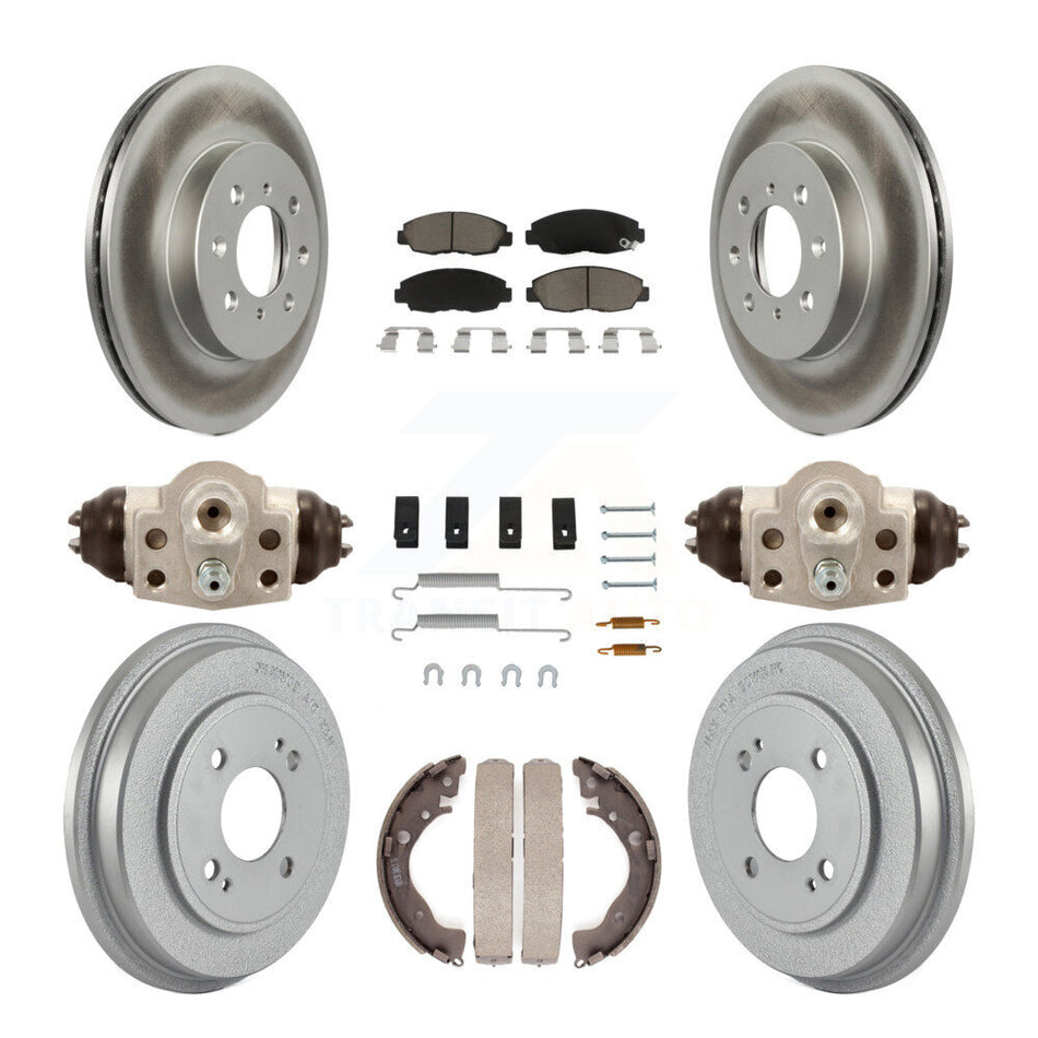 Front Rear Coated Disc Brake Rotors Ceramic Pads And Drum Kit (9Pc) For Honda Insight KGC-102088