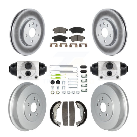 Front Rear Coated Disc Brake Rotor Ceramic Pad Drum Kit (9Pc) For Chevrolet Cruze Limited KGC-102089